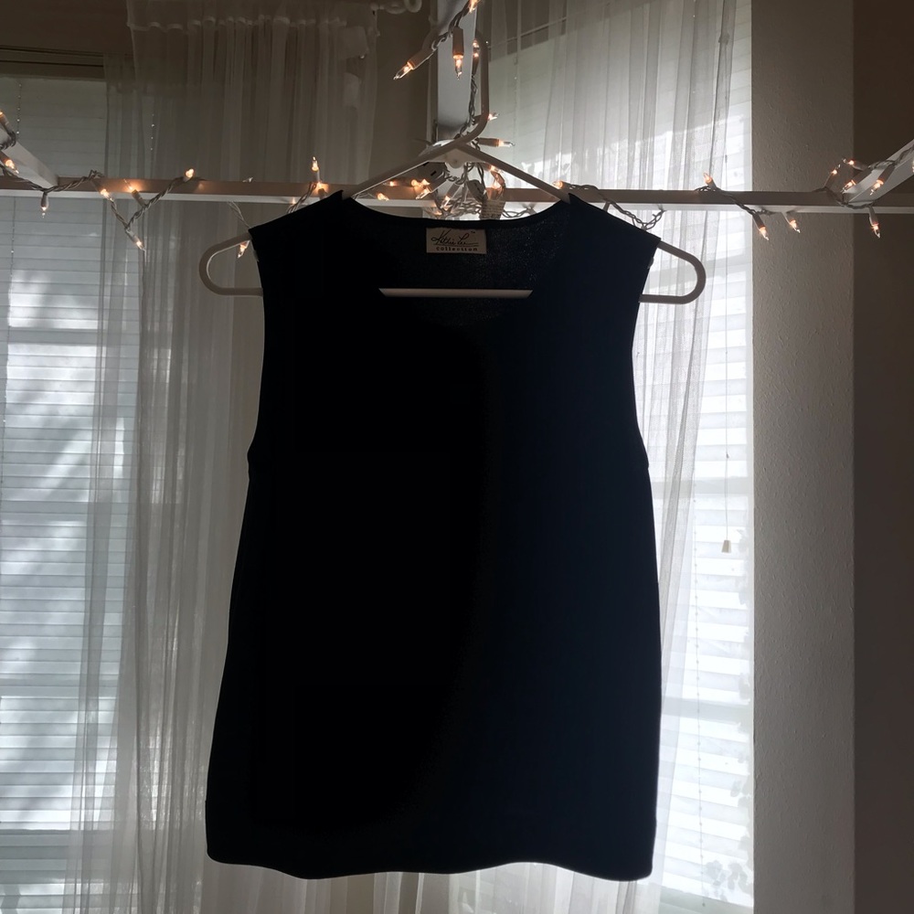Black sleeveless blouse